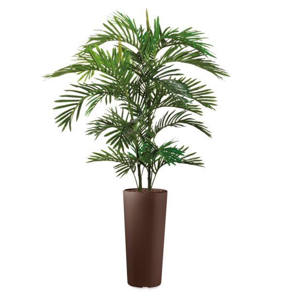 HTT - Kunstplant Areca palm in Clou rond bruin H185 cm - kunstplantshop.nl