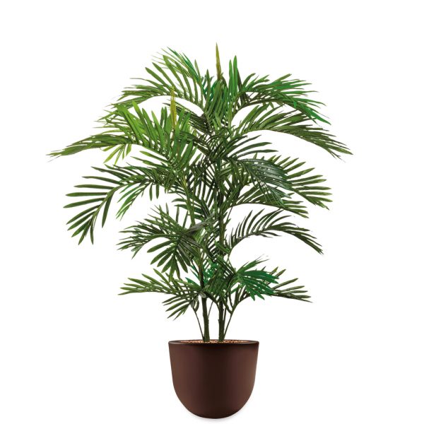 HTT - Kunstplant Areca palm in Eggy bruin H130 cm - kunstplantshop.nl