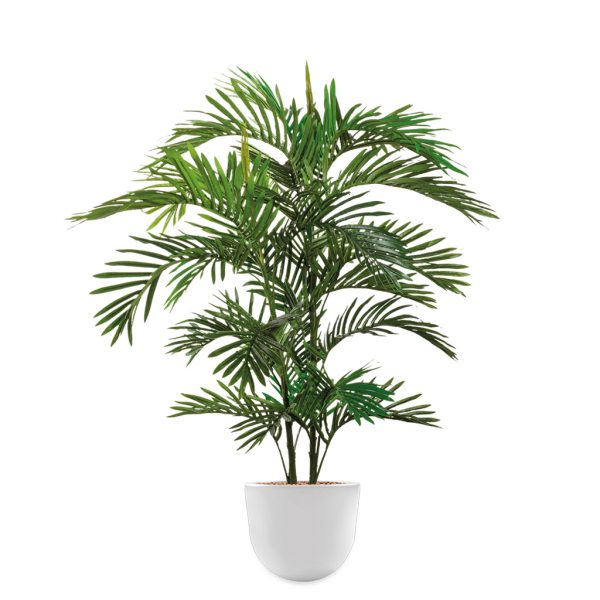 HTT - Kunstplant Areca palm in Eggy wit H130 cm - kunstplantshop.nl