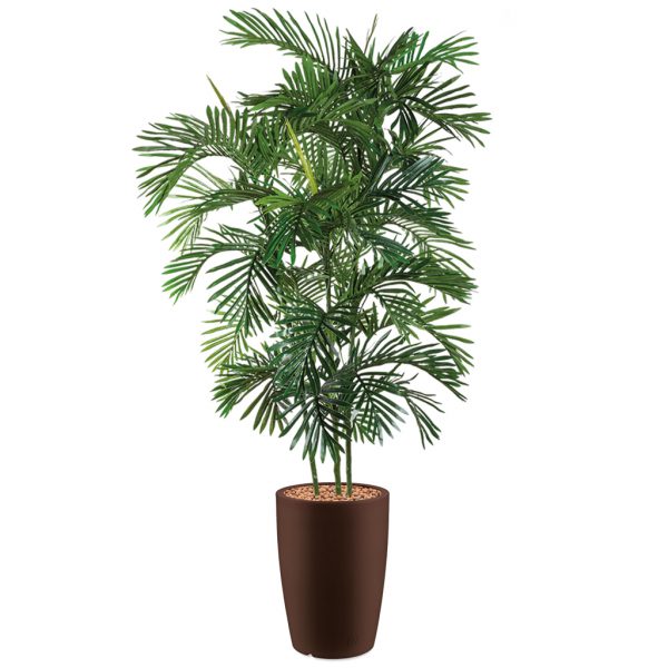 HTT - Kunstplant Areca palm in Genesis rond bruin H210 cm - kunstplantshop.nl