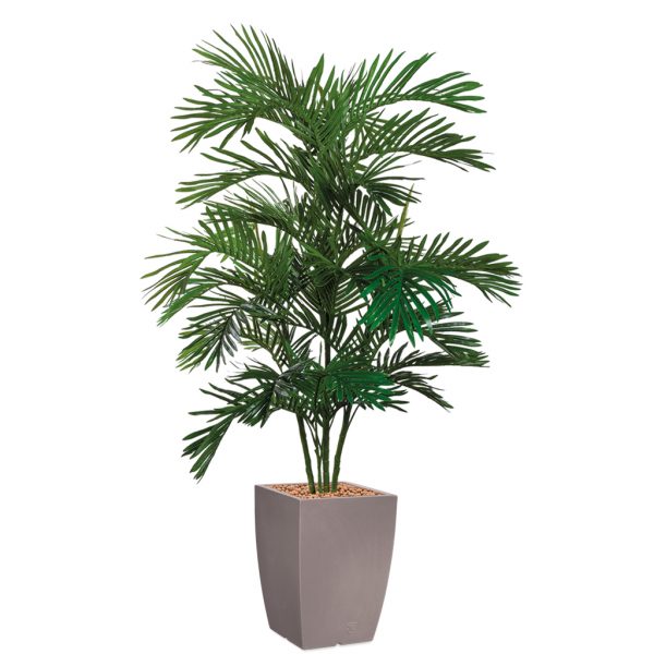 HTT - Kunstplant Areca palm in Genesis vierkant taupe H180 cm - kunstplantshop.nl