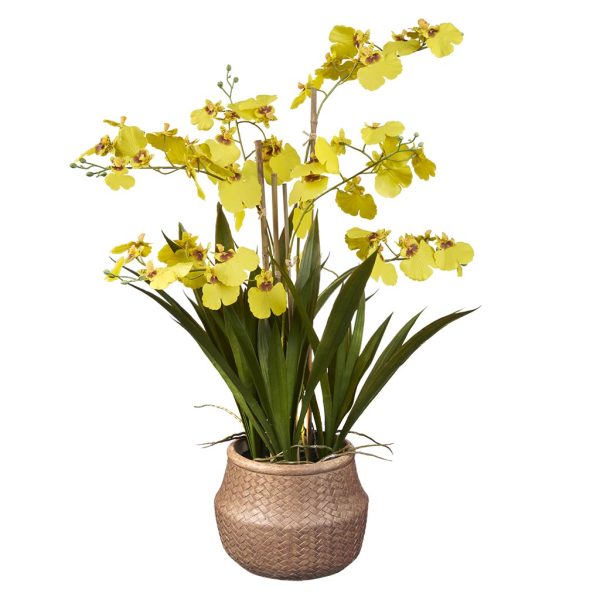 Kunstplant wilde Orchidee geel