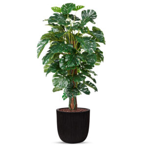 Kunstplant Monstera in planter ball Groove zwart H170 cm