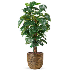 Kunstplant Monstera in planter ball Rib goud H170 cm