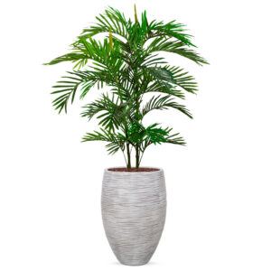 Kunstplant Arecapalm in Vaas elegant Deluxe rib ivoor H160 cm