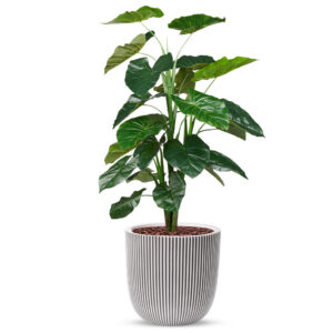 Kunstplant Philodendron in Planter Ball groove ivoor H130 cm