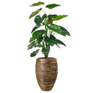 Kunstplant Philodendron in Vaas elegant Deluxe rib zwartgoud H155 cm